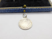 Sterling Silver Canadian King George V Canadian Charm Pendant Antique c1920