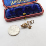 Sterling Silver Grape Wine Charm Pendant Vintage c1970