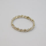 Sterling Silver Rope Patterned Textured Band Ring Vintage c1970 Size Q 1/2
