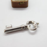 Large Sterling Silver Key Form Pendant Medallion Vintage c1990