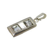 Sterling Silver Paste Set Drop Charm Pendant Vintage c1970s