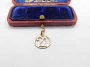 Sterling Silver 21st Birthday Charm Pendant Vintage c1970