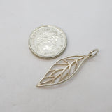 Sterling Silver Leaf Form Charm Pendant Vintage c1970s