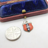 Sterling Silver & Enamel Amsterdam Crest Charm Pendant Vintage c1970