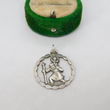 Sterling Silver St Christopher Travel Charm Pendant Vintage c1970