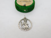 Sterling Silver St Christopher Travel Charm Pendant Vintage c1970