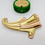 Monet Large Sterling Silver Gilt Wind Spray Brooch Pin Vintage c1960