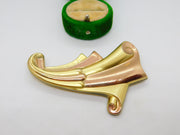 Monet Large Sterling Silver Gilt Wind Spray Brooch Pin Vintage c1960