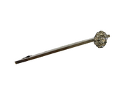 Art Deco Sterling Silver & Sparkling Paste Set Floral Bar Brooch Antique c1920s