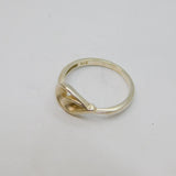 Sterling Silver Stylised Flower Studio Dress Band Ring Vintage c1970 Size M 1/2