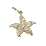 Sterling Silver Textured Flower Charm Pendant Vintage c1990