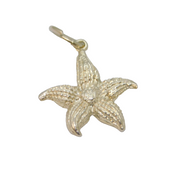 Sterling Silver Textured Flower Charm Pendant Vintage c1990