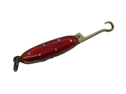 Edwardian Sterling Silver Red Enamel Miniature Button Hook Charm Antique