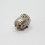 Sterling Silver Opening Barrel With Drunken Man Charm Pendant Vintage c1970s