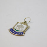 Sterling Silver Enamel Shield Glasgow Souvenir Charm Pendant Vintage c1970
