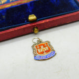 Sterling Silver Isle of Weight Traveller Shield Charm Pendant Vintage c1970