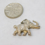 Sterling Silver Lucky Elephant Charm Pendant Vintage c1970