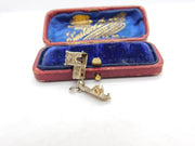 Sterling Silver Wedding in the Church Charm Pendant Vintage c1970