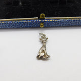 Sterling Silver Siamese Cat Charm Pendant Vintage c1970