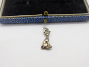 Sterling Silver Siamese Cat Charm Pendant Vintage c1970