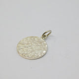 Sterling Silver Small Round Hammered Disc Charm Pendant Vintage c1970
