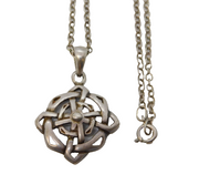 Scottish Sterling Silver & Celtic Cross Pendant Necklace Vintage c1970s