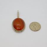 Dutch .835 Silver Jansen, Post & Cocx Red Agate Oval Pendant Antique c1930s