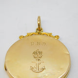 WW1 9ct Gold Back & Front Royal Navy Sweetheart Locket Antique c1915