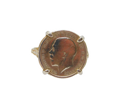 Sterling Silver George V Threepence Coin Ring Antique c1912 Size L