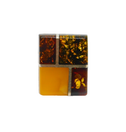 Sterling Silver Multi-Colour Baltic Amber Abstract Ring Vintage c1990 Size Q