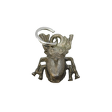 Sterling Silver Scarab Beetle Charm Pendant Vintage c1970