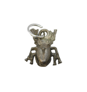 Sterling Silver Scarab Beetle Charm Pendant Vintage c1970