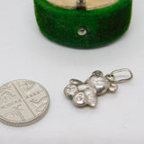 Sterling Silver Teddy Bear Charm Pendant Vintage c1970