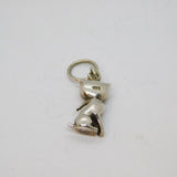 Sterling Silver Sitting Cat Charm Pendant Vintage c1970