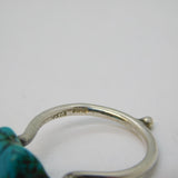Taxco Style Sterling Silver & Spinning Turquoise Dress Ring Antique c1970s
