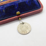 Sterling Silver Authentic Threepence Charm Pendant 1935