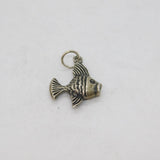 Continental 835 Silver Patterned Goldfish Form Charm Pendant Vintage c1970s