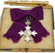 King George V Boxed Silver MBE British Empire Medal Antique 1919 London