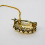 Victorian Sterling Silver Gilt & Faceted Citrine Brooch Pin Antique c1880s