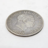 King George III Sterling Silver Small Head Half Crown Coin Antique 1818 Fair