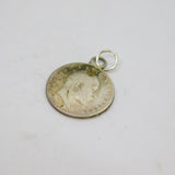 Edward VII Sterling Silver '2 Annas India' Coin Charm Pendant Antique 1904