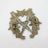 WW1-era Sterling Silver Royal Crossed Rifles Badge Brooch Antique c1915