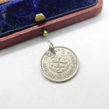 Sterling Silver Threepence Coin Charm Pendant Antique 1940 Art Deco