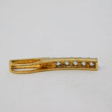 9ct Yellow Gold & Crystal Set Drop Pendant Vintage c1990s