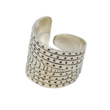 Sterling Silver Studio Style Graduating Wide Band Open Ring Vintage c1970 Size S