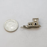 Sterling Silver Opening Church Charm Pendant Vintage c1970s