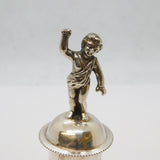 Victorian Cast Sterling Silver Cherub Bottle Stopper Antique c1870 Sheffield