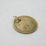 Victorian Sterling Silver Sixpence Coin Charm Pendant Antique 1889