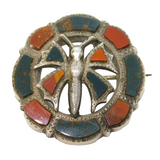 19th Century Scottish Sterling Silver 'Pebble' Set Butterfly Brooch Antique