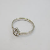 Sterling Silver Peardrop Cubic Zirconia Dress Band Ring Vintage c1990 Size N